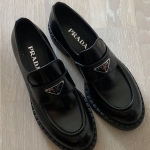 Prada leather loafers